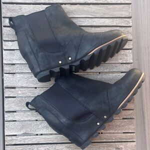 Sorrel Black Women's Ankle Wedge Boots